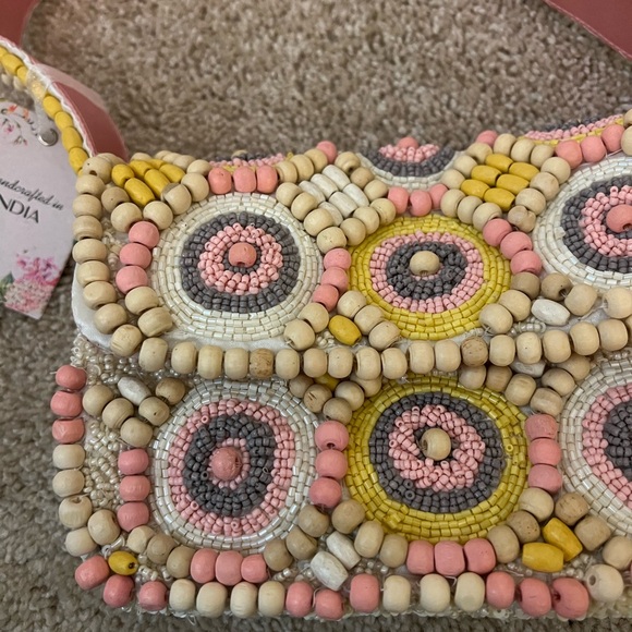 NWT Viral Pink/Purple/Yellow Beaded Bag - Picture 2 of 4